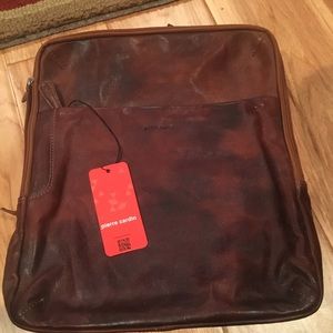 Pierre Cardin soft Italian leather backpack